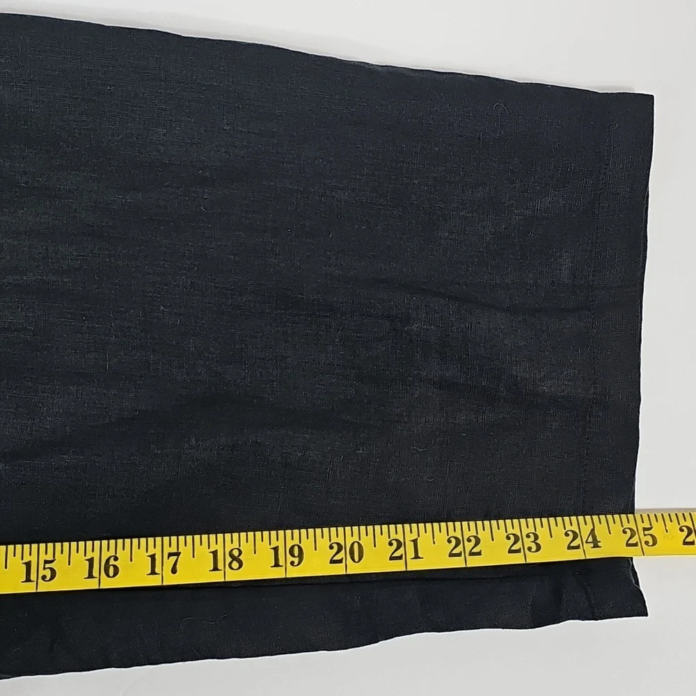 Quince 100% European Linen Wide Leg Pull On Pants Black XL Relaxed Coastal